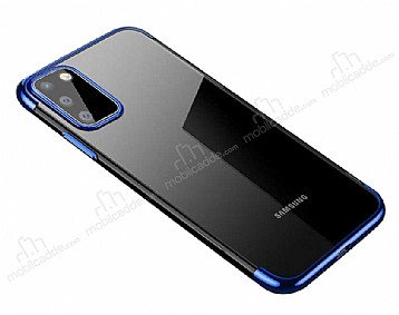 Eiroo Radiant Samsung Galaxy M51 Lacivert Kenarl effaf Silikon Klf