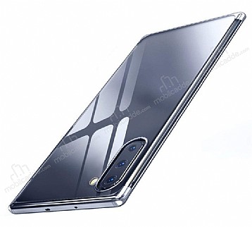 Eiroo Radiant Samsung Galaxy Note 10 Silver Kenarl effaf Silikon Klf