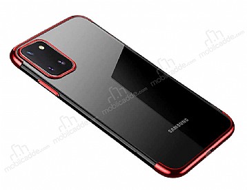 Eiroo Radiant Samsung Galaxy Note 10 Lite Krmz Kenarl effaf Silikon Klf