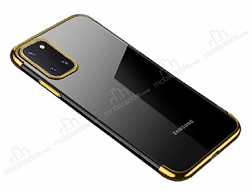 Eiroo Radiant Samsung Galaxy Note 10 Lite Gold Kenarl effaf Silikon Klf