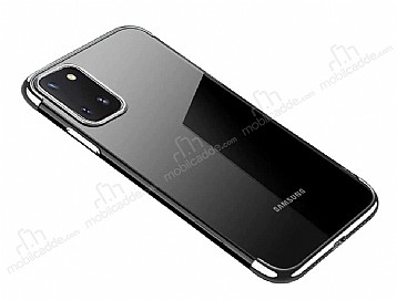 Eiroo Radiant Samsung Galaxy Note 10 Lite Silver Kenarl effaf Silikon Klf