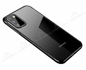 Eiroo Radiant Samsung Galaxy S20 FE Siyah Kenarl effaf Silikon Klf