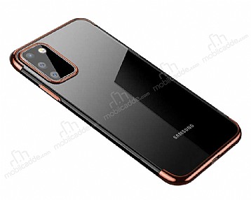 Eiroo Radiant Samsung Galaxy S20 FE Rose Gold Kenarl effaf Silikon Klf