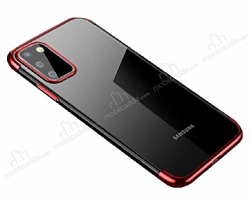 Eiroo Radiant Samsung Galaxy S20 FE Krmz Kenarl effaf Silikon Klf