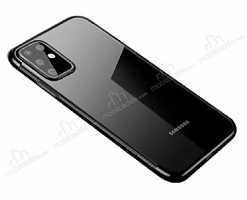 Eiroo Radiant Samsung Galaxy S20 Siyah Kenarl effaf Silikon Klf