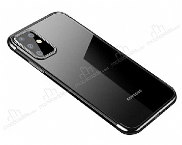 Eiroo Radiant Samsung Galaxy S20 Silver Kenarl effaf Silikon Klf