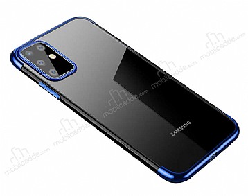 Eiroo Radiant Samsung Galaxy S20 Lacivert Kenarl effaf Silikon Klf