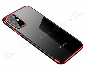 Eiroo Radiant Samsung Galaxy S20 Plus Krmz Kenarl effaf Silikon Klf