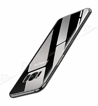 Eiroo Radiant Samsung Galaxy S8 Siyah Kenarl effaf Silikon Klf