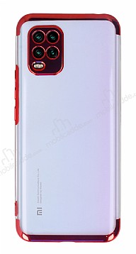 Eiroo Electro Xiaomi Mi 10 Lite Krmz Kenarl effaf Silikon Klf