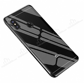 Eiroo Radiant Xiaomi Mi 8 Siyah Kenarl effaf Silikon Klf