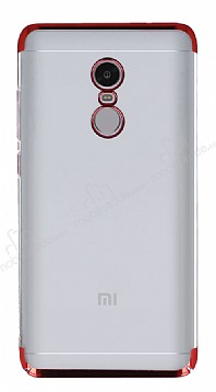 Eiroo Radiant Xiaomi Redmi Note 4 / Redmi Note 4X Krmz Kenarl effaf Rubber Klf