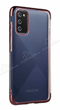 Eiroo Radiant Samsung Galaxy A02s Rose Gold Kenarl effaf Silikon Klf