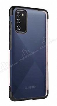 Eiroo Radiant Samsung Galaxy A02s Siyah Kenarl effaf Silikon Klf