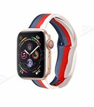 Eiroo Rainbow Apple Watch 4 / Watch 5 Lacivert Silikon Kordon 44mm
