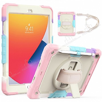 Eiroo Rainbow iPad Air 2019 Ultra Koruma Pembe Klf