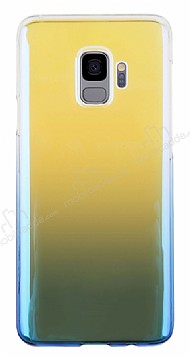 Eiroo Reflection Samsung Galaxy S9 Tam Kenar Koruma Mavi Rubber Klf