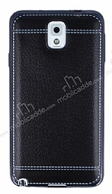 Samsung N9000 Galaxy Note 3 Diki zli Siyah Silikon Klf