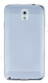 Samsung N9000 Galaxy Note 3 Diki zli Silver Silikon Klf