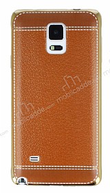 Samsung N9100 Galaxy Note 4 Diki zli Kahverengi Silikon Klf