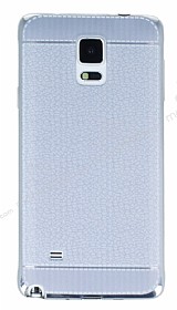 Samsung N9100 Galaxy Note 4 Diki zli Silver Silikon Klf