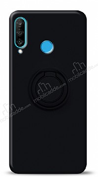 Eiroo Ring Color Huawei P30 Lite Yzk Tutuculu Siyah Silikon Klf