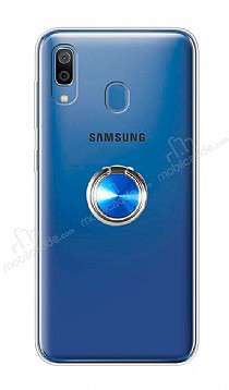 Eiroo Ring Crystal Samsung Galaxy A20 Yzkl Mavi Silikon Klf