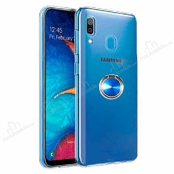 Eiroo Ring Crystal Samsung Galaxy A20e Yzkl Mavi Silikon Klf