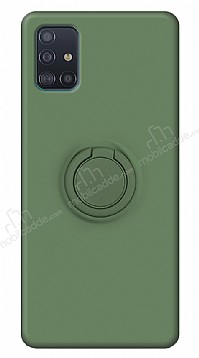 Eiroo Ring Color Samsung Galaxy A51 Yzk Tutuculu Koyu Yeil Silikon Klf
