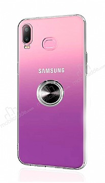 Eiroo Ring Crystal Samsung Galaxy A6s Yzkl Siyah Silikon Klf
