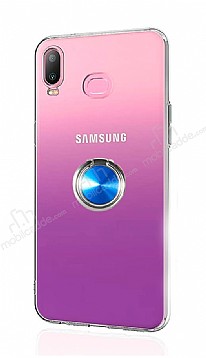 Eiroo Ring Crystal Samsung Galaxy A6s Yzkl Mavi Silikon Klf