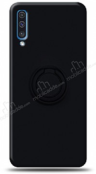 Eiroo Ring Color Samsung Galaxy A70 Yzk Tutuculu Siyah Silikon Klf