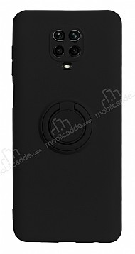 Eiroo Ring Color Xiaomi Redmi Note 9 Pro Yzk Tutuculu Siyah Silikon Klf