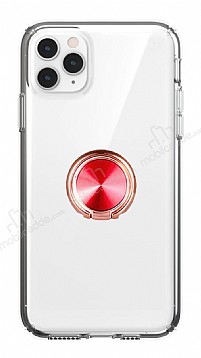Eiroo Ring Crystal iPhone 11 Pro Max Krmz Yzkl Silikon Klf