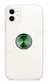 Eiroo Ring Crystal iPhone 11 Yeil Yzkl Silikon Klf