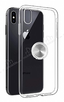 Eiroo Ring Crystal iPhone X / XS Silver Yzkl Silikon Klf