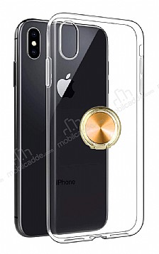 Eiroo Ring Crystal iPhone X / XS Gold Yzkl Silikon Klf