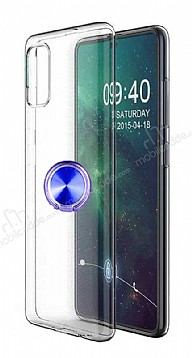 Eiroo Ring Crystal Samsung Galaxy A51 Lacivert Yzkl Silikon Klf