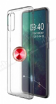 Eiroo Ring Crystal Samsung Galaxy A51 Krmz Yzkl Silikon Klf
