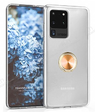 Eiroo Ring Crystal Samsung Galaxy S20 Ultra Gold Yzkl Silikon Klf