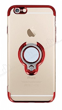 Eiroo Ring Laser iPhone 6 / 6S Selfie Yzkl Krmz Silikon Klf