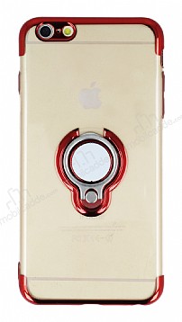 Eiroo Ring Laser iPhone 6 Plus / 6S Plus Selfie Yzkl Krmz Silikon Klf