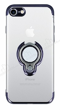 Eiroo Ring Laser iPhone SE 2020 Selfie Yzkl Siyah Silikon Klf