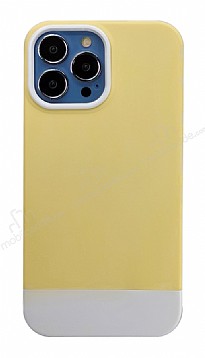 Eiroo Rip-Plug iPhone 13 Pro Max Sarı Silikon Kılıf