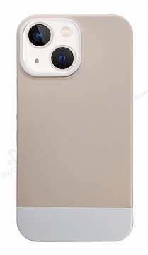 Eiroo Rip-Plug iPhone 13 Krem Silikon Klf