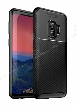 Eiroo Rugged Carbon Samsung Galaxy S9 Siyah Silikon Klf
