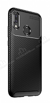 Eiroo Rugged Carbon Huawei P20 Lite Siyah Silikon Klf