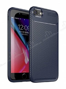 Eiroo Rugged Carbon iPhone 6 / 6S Lacivert Silikon Klf