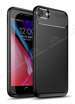 Eiroo Rugged Carbon iPhone 7 / 8 Siyah Silikon Kılıf
