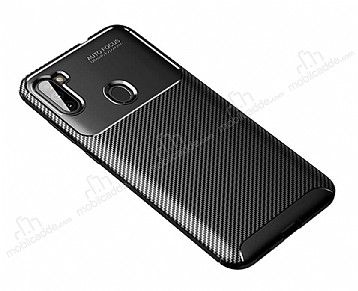 Eiroo Rugged Carbon Samsung Galaxy A11 Siyah Silikon Klf
